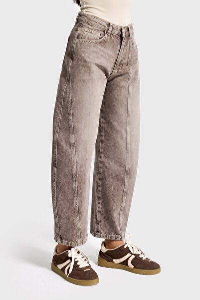 it's basic Γυναικείο τζιν τζιν 100% βαμβακερό, χρώμα πέτρας 4s6-160, άνετο κούρεμα