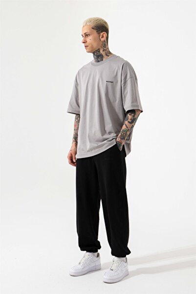 Machinist Men's Oversized Basic Suprem Cotton T-Shirt Light Gray