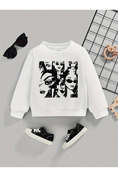 Take Two By Styli Girls Graphic Print Sweatshirt with Pants Set