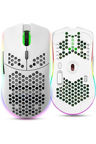 HXSJ Wireless Gaming Keyboard 2000mAh Backlit Mini 61 Key With Bluetooth(WHITE)