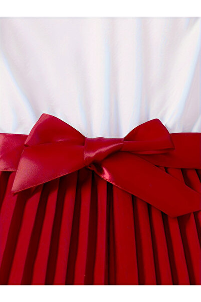 Take Two By Styli Girls Ruffle Hem Bow Detail Top with Pleated Wide Leg Pants Set