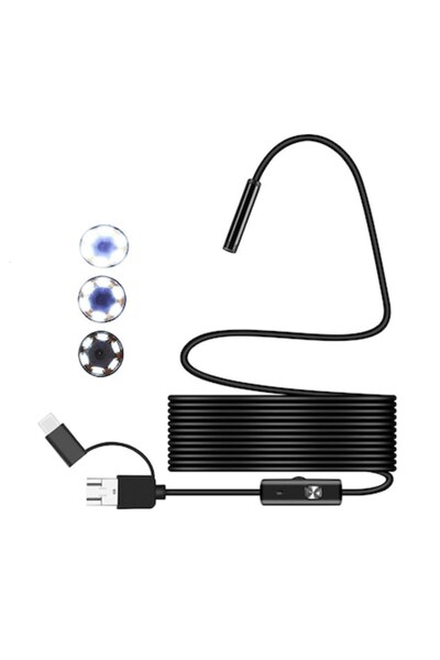 USB Cameră mini endoscopică 5,5 mm, Tip-C, 1,5 m, 6 LED-uri, rezistentă la apă