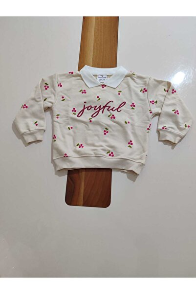 UNICORN Cherry Patterned Be Peter Pan collar Is Flared Ytli 3-Thread Unfelted Bottom Top Girl's Set