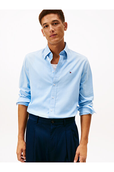 Tommy Hilfiger Men Blue Button-Down Oxford Shirt