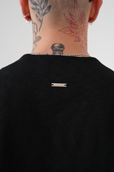 Machinist Tricou Premium Candy Flamlı supradimensionat pentru bărbați, negru