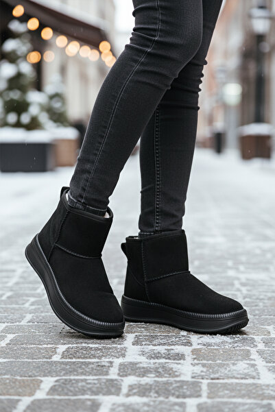 AYAKMOD Black Nubuck Fur Cold Resistant Non-Slip Women's Boots 25001 Z