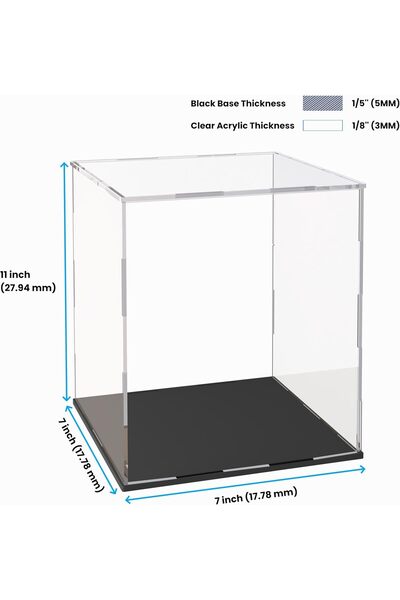 Slasa Acrylic Display Case 17.8×17.8×27.9cm for Action Figures with Base