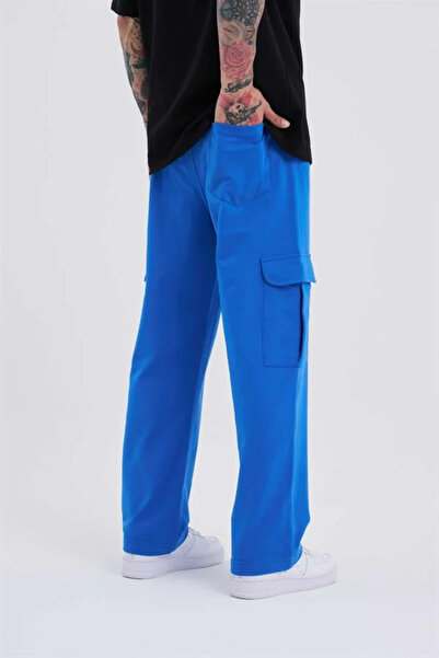 Machinist Ανδρικό Σετ πλαϊνή τσέπη Φαρδιά Φούτερ Ανοιχτό Μπλε