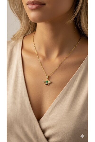 İNN JEWELLERY 316 L Steel Necklace, Tarnish-Free, Antiallergic, with Bee Figure (2 Years Importer Warranty)