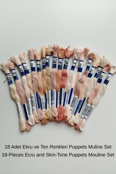 Puppets Muline %100 Pamuk Kanaviçe Goblen Nakış İpi Setleri