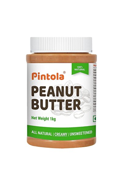 Pintola زبدة الفول السوداني الطبيعية (كريمية) - 1 كجم، غير محلاة، غير معدلة و...