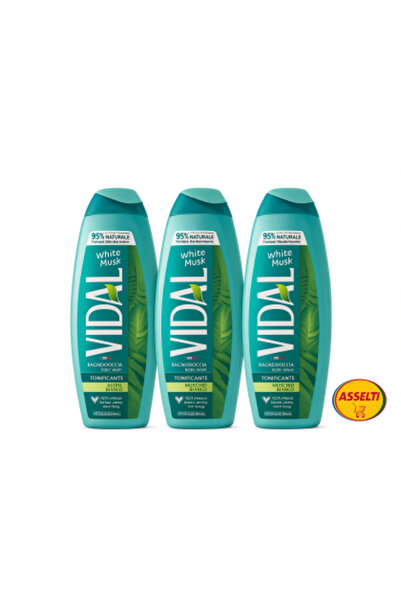 Vidal ASSELTI® Origin Italy – Set 3 x Gel de duș tonifiant cu mosc alb 500 ml