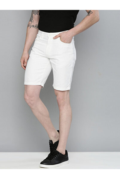 The Indian Garage Co By Styli Men White Slim Fit Solid Shorts