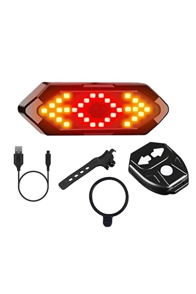 zggzerg Set de semnalizare pentru bicicletă cu claxon, reîncărcabil USB, 5 moduri de iluminare, IP65, negru