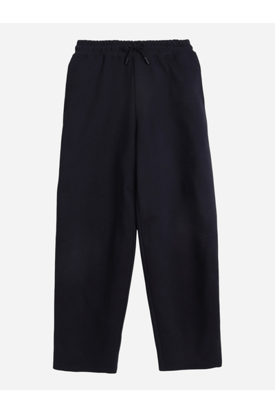 Victor and Jane By Styli Black Straight Leg Drawstring Joggers - Cotton Interlock