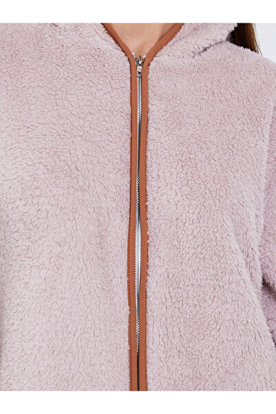 Styli Fleece Zip Through Hooded Nightdress Robe