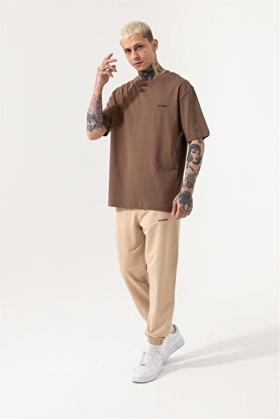 Machinist Men's Relaxed Basic Cotton T-Shirt Brown