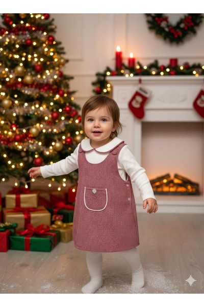 çilek bebe Stoks Toys Baby Girl & Girl's Pötükare Pocketed Gilet Dress