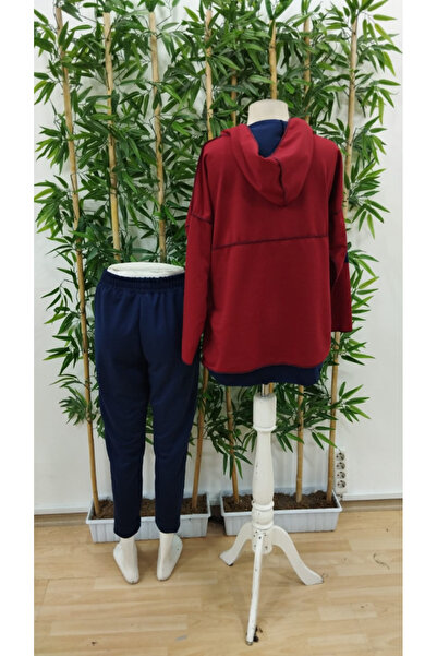 rengamoda Women's Hooded Hem Detail Two Thread Fabric Double Set (Color Options)