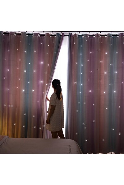 Yancorp Curtains for Girls Bedroom, 63 in, Room Darkening, Pink Purple (W52 x L63)