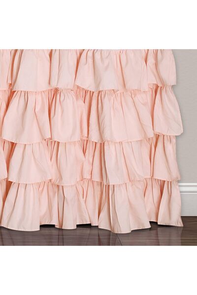 Lush Decor Flutter Butterfly Ruffle Print Window Panel Set (Pair), 84 x 52 in, Pink