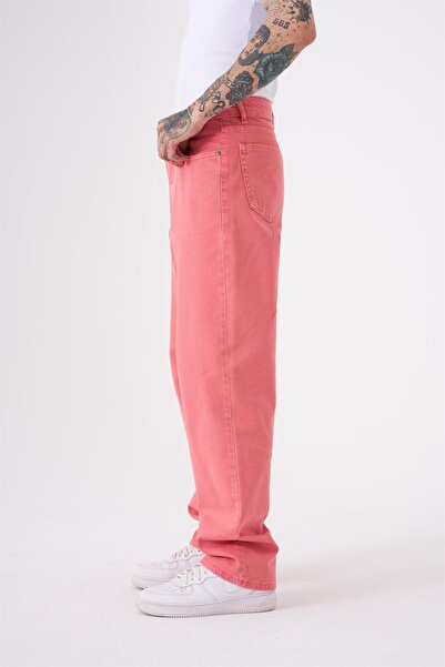 Machinist Dyed Baggy Gabardine Jeans Pants Pink