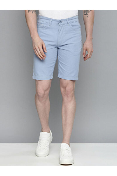 The Indian Garage Co By Styli Men Blue Slim Fit Solid Shorts