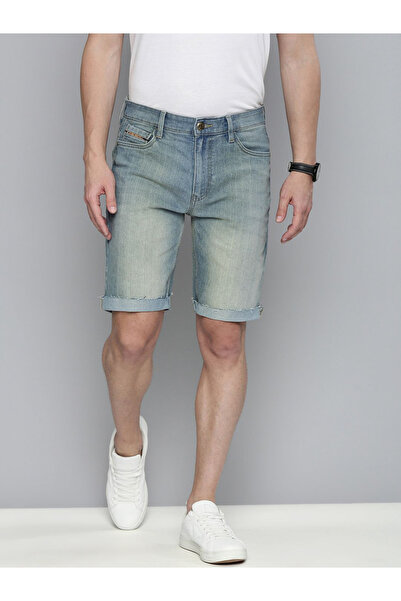 The Indian Garage Co By Styli Men Acid Wash Denim Shorts