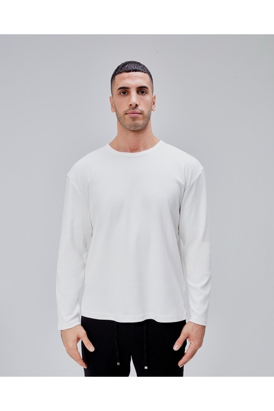 trender O Neck Interlock Men's Sweatshirt 5503 Ecru