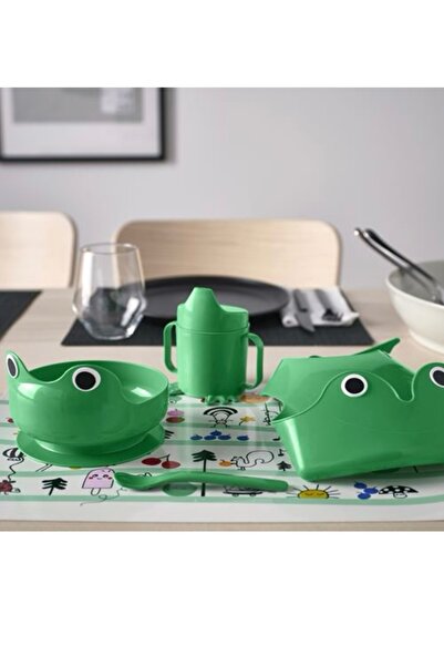 IKEA Donmezco Mata Dinnerware Children's Dinner Set Green 4 Pieces