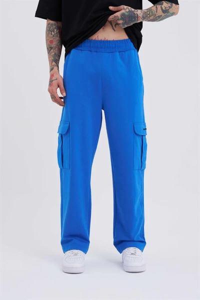 Machinist Ανδρικό Σετ πλαϊνή τσέπη Φαρδιά Φούτερ Ανοιχτό Μπλε