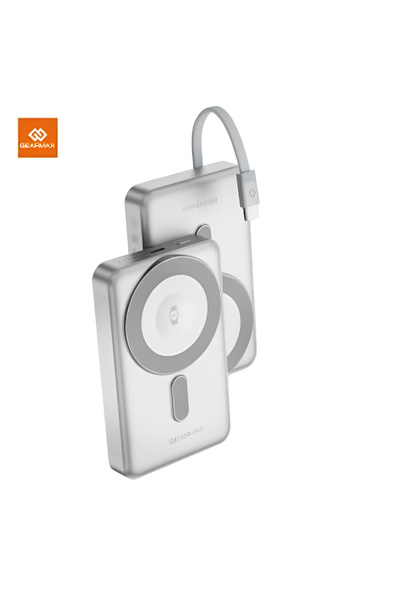 Gearmax Power Bank 10000mAh ,Model Wi P056 Silver ,USB- Wirless Portable Charger Fast Charging
