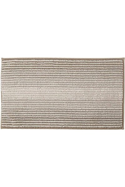 HOUSLET Large Chenille Non-Slip Water Absorbent Bathroom Rug (Light Taupe and Cream, 60 x 90 cm)