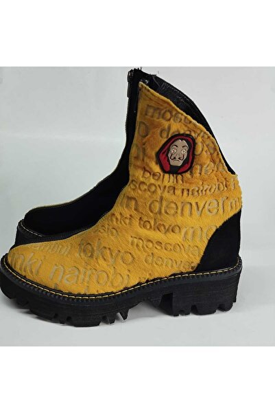 Lucciola Women's Genuine Leather Yellow Suede Eva Sole Boots