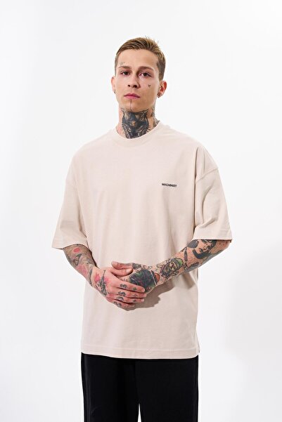 Machinist Men's Basic Cotton Oversized T-Shirt Light Beige