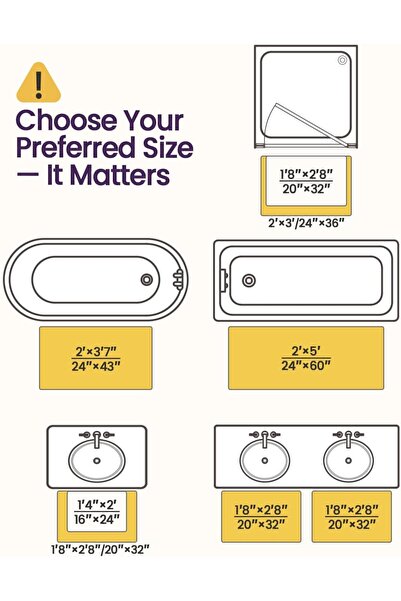 dexi Bathroom Rug Mat, Extra Soft Absorbent, Non-Slip, 50 x 80 cm, Beige