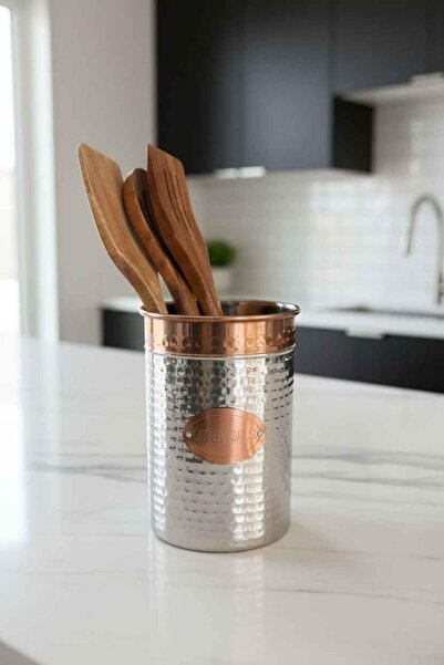ROSSEV Stainless Steel Spoon Rest with Copper Detail