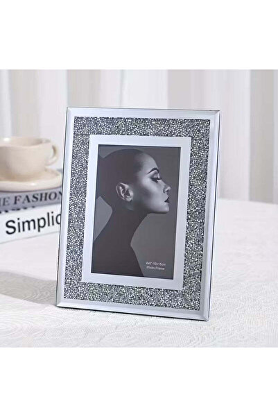 NO NAME Glass Photo Frame with Mirror and Crystals