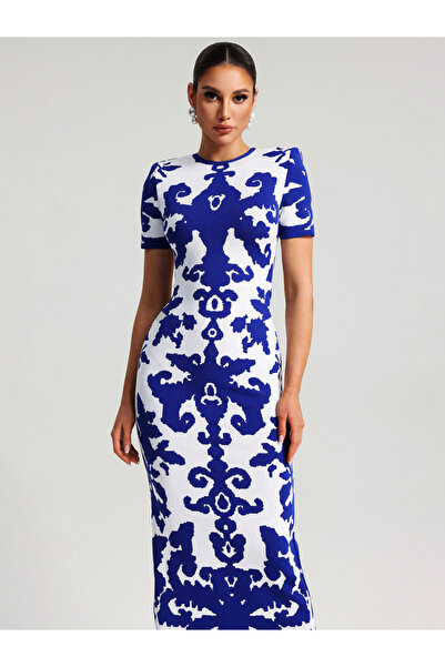 Take Two By Styli Women Graphic Print Bodycon Maxi Dress