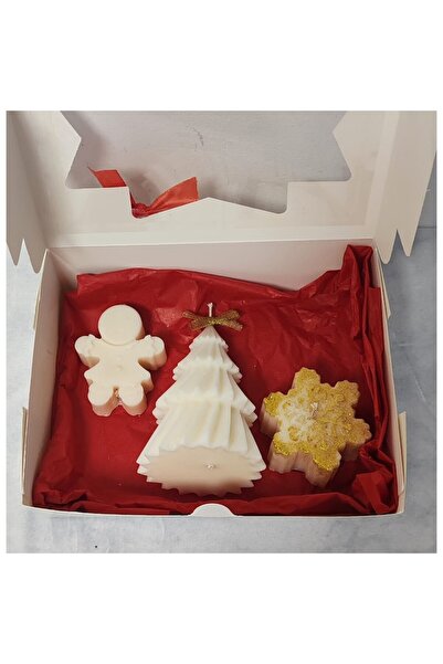 OEM Handmade Christmas candles set, apple pie fragrance, festive packaging, 4 pieces