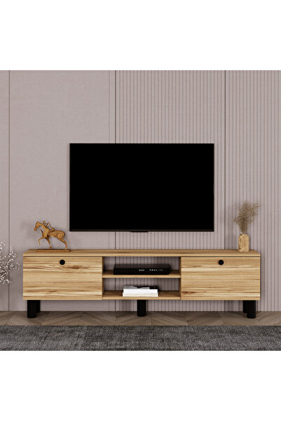 Kalender Dekor İlkkan Bohem Ayaklı Kapaklı Tv Ünitesi Tv Sehpası 140 cm. Çam
