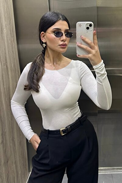 DİONNA BOAT NECK TRANSPARENT BLUZ