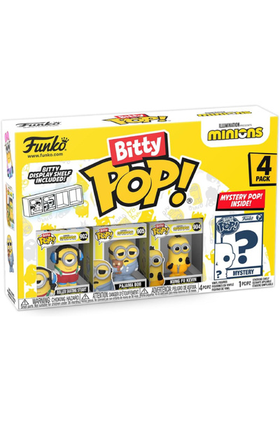 Funko Μπίτι Ποπ Σετ 4 τεμαχίων Μίνιονς Στιούαρτ με πατίνια
