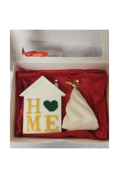 OEM Handmade Candle Set 'Holiday Scent' — Apple Pie Fragrance, Fir Tree & Gin...