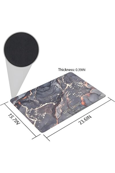 Aputue Bathroom Mat 40x60cm Anti-Slip Absorbent Quick-Dry Washable Bath Rug