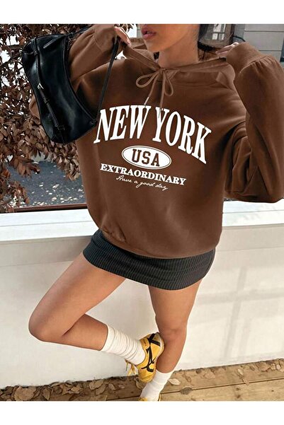 BY CAESAR Εξαιρετικό Φούτερ Νέα Υόρκη με Κουκούλα