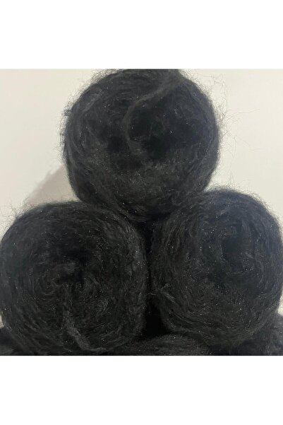 İPEK YÜN İPLİK DÜNYASI Moher Knitting Yarn Loose Pile Black 100 Gr