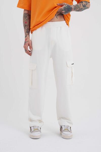 Machinist Ανδρικό Σετ πλαϊνή τσέπη Φαρδιά Φούτερ Εκρού