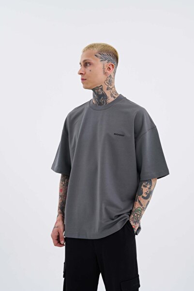 Machinist Men's Basic Cotton Oversized T-Shirt Smoke