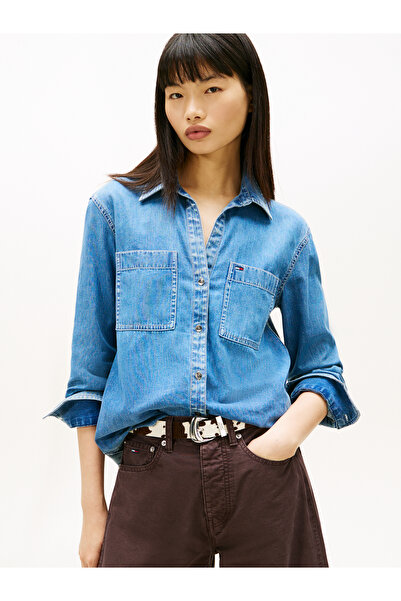 Tommy Hilfiger Women Blue Regular Fit Denim Shirt